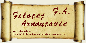 Filotej Arnautović vizit kartica